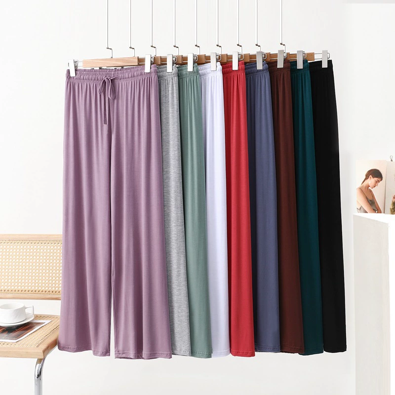 Модаль шнуровка широкие брюки для женщин весной и летом тонкие большие размера свободные брюки простые дикие повседневные брюки