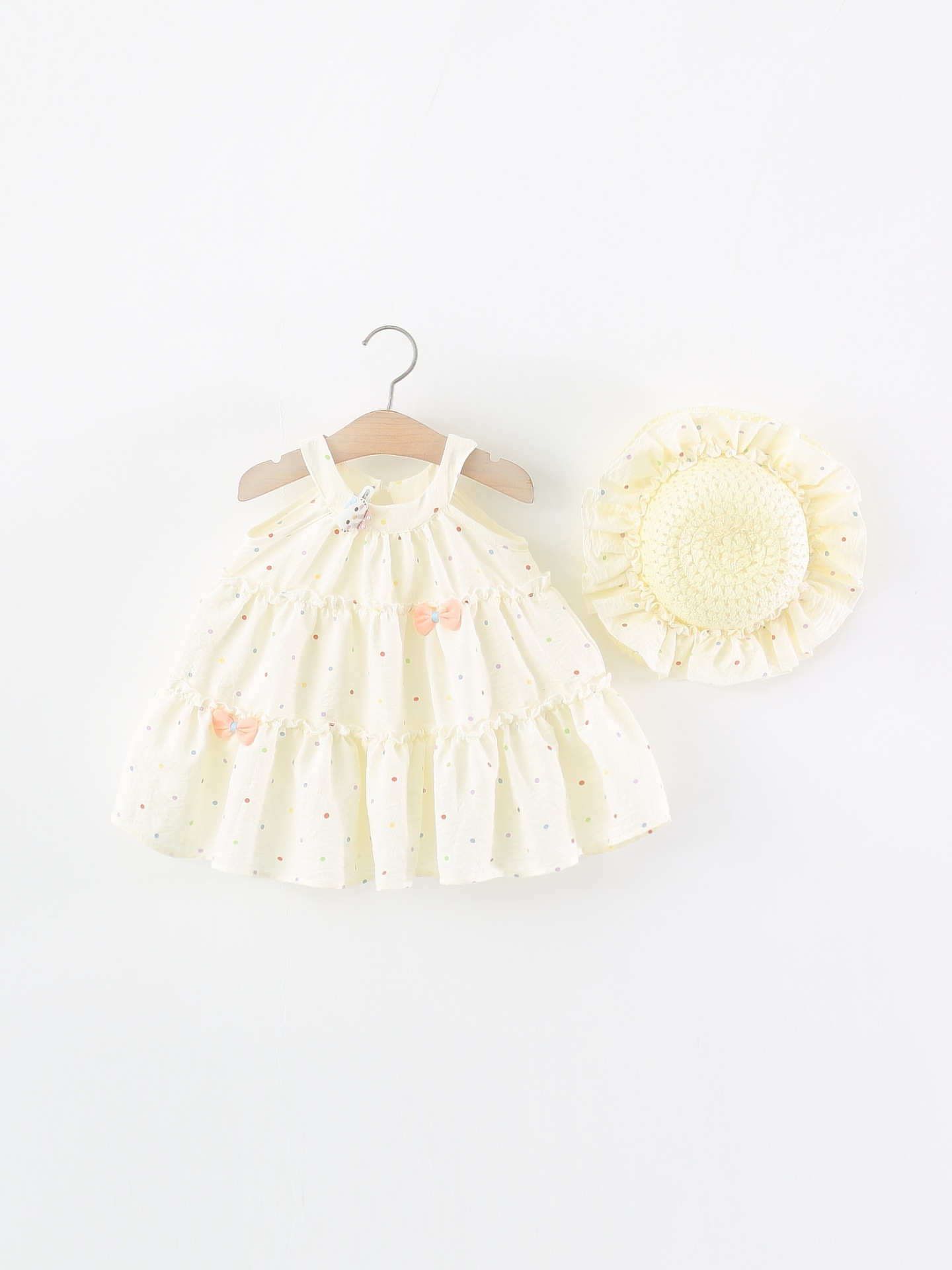 Dress with sleeves sleevless, children's skirt girl's, small princess costume with bow, children's clothing
