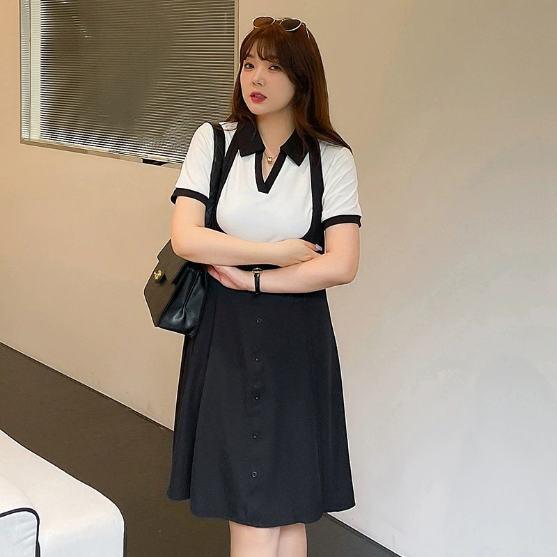 Летние подтяжки для платья, plus size, ворот polo