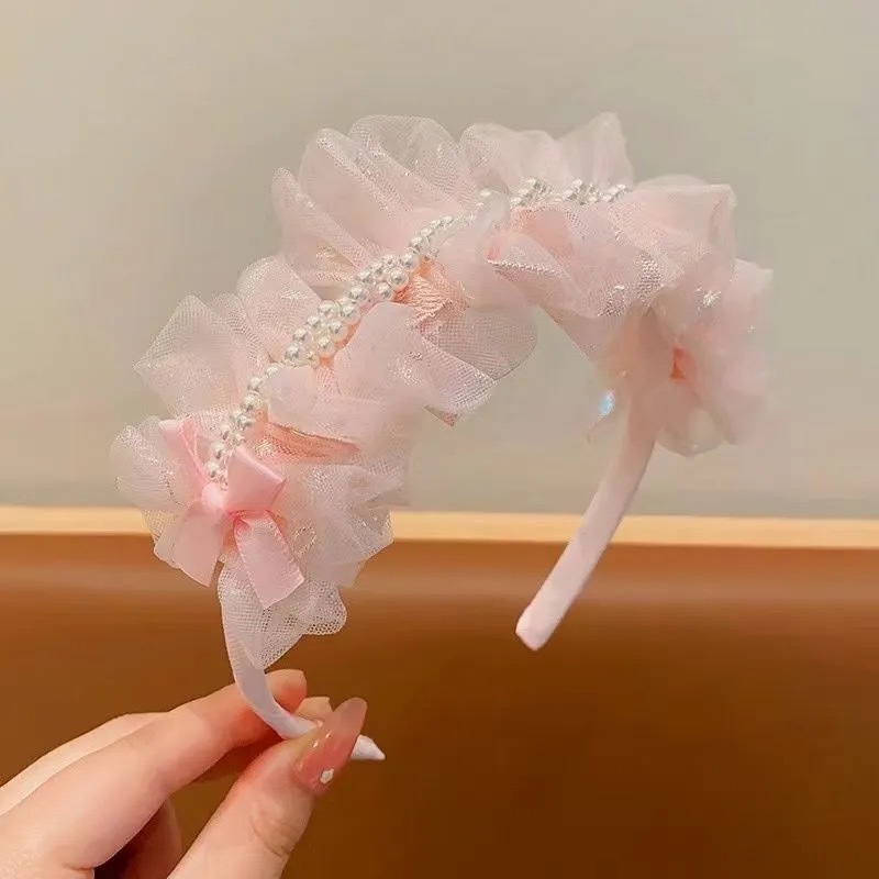 Băng đô lưới ngọc trai [hồng]
