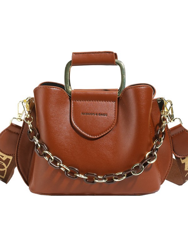 Bolsos transfronterizos para mujer 2025 nuevo bolso de cubo de marea moda coreana bolso de hombro simple de cadena para mujer bolso de cercanías