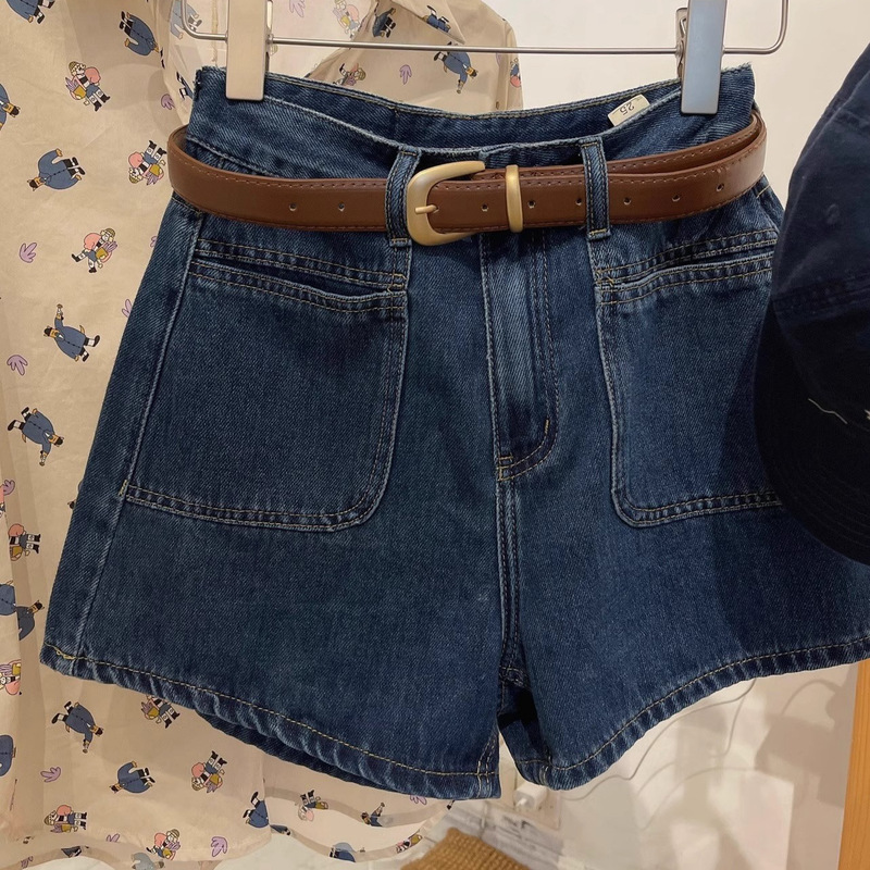 American High Street Denim Shorts for Women Summer Thin High Waist Loose Belly-Covering A-Line Sexy Straight Wide Leg Short Jeans American High Street Denim Shorts for Women Summer Thin High Waist Loose Belly-Covering A-Line Sexy Straight Wide Leg Short Jeans
