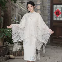 Cheongsam Шаль снаружи летом благородный высококлассный плащ сетка блузка модная иностранная высококлассная юбка с маленьким плечом