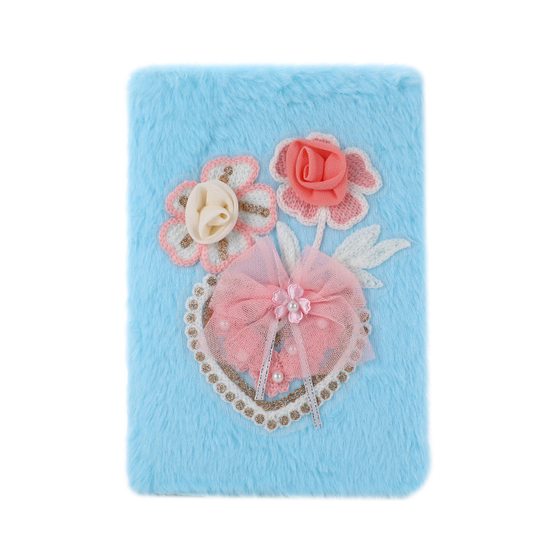 En stock lindo Flor de peluche libro estudiante cumpleaños graduación regalo libreta creativa chica dibujos animados diario libro