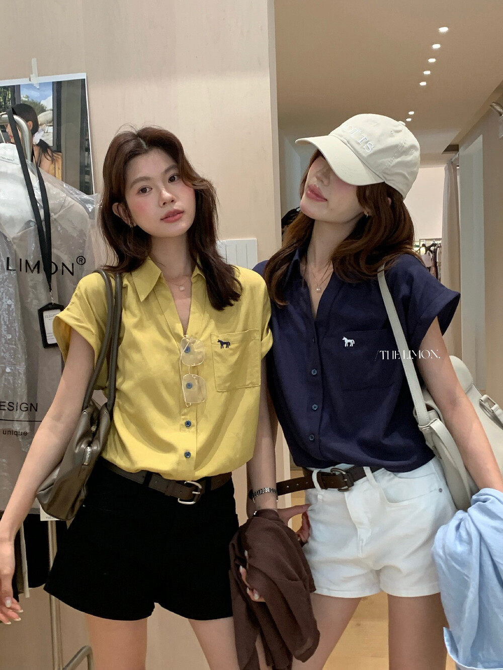 Áo sơ mi nữ tay ngắn cổ bẻ phong cách học viện Hàn Quốc, thêu hoa, dáng rộng — màu trắng, xanh lá cây, màu vàng, Xanh da trờicolor chi tiết 11