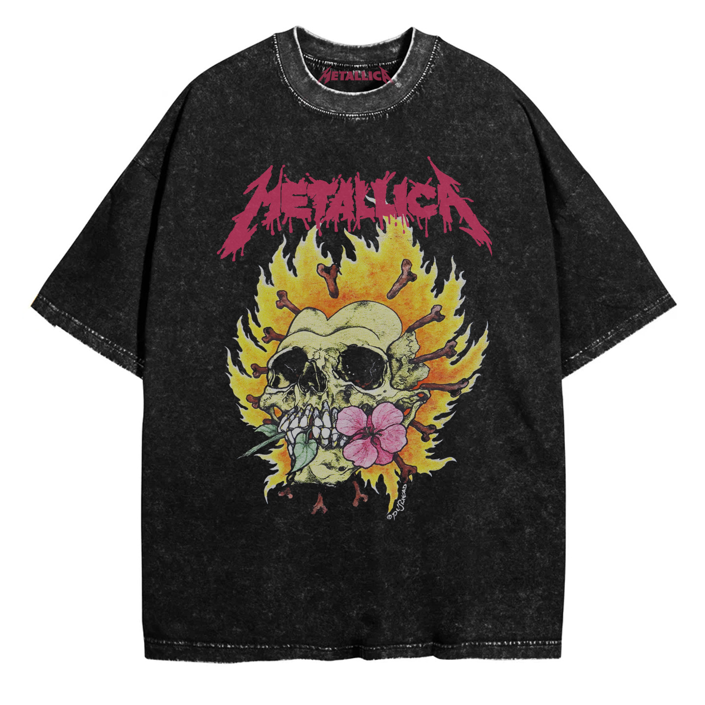 Nirvana banda de rock Nirvana Cobain cocoburn apenado lavado vintage batik camiseta suelta