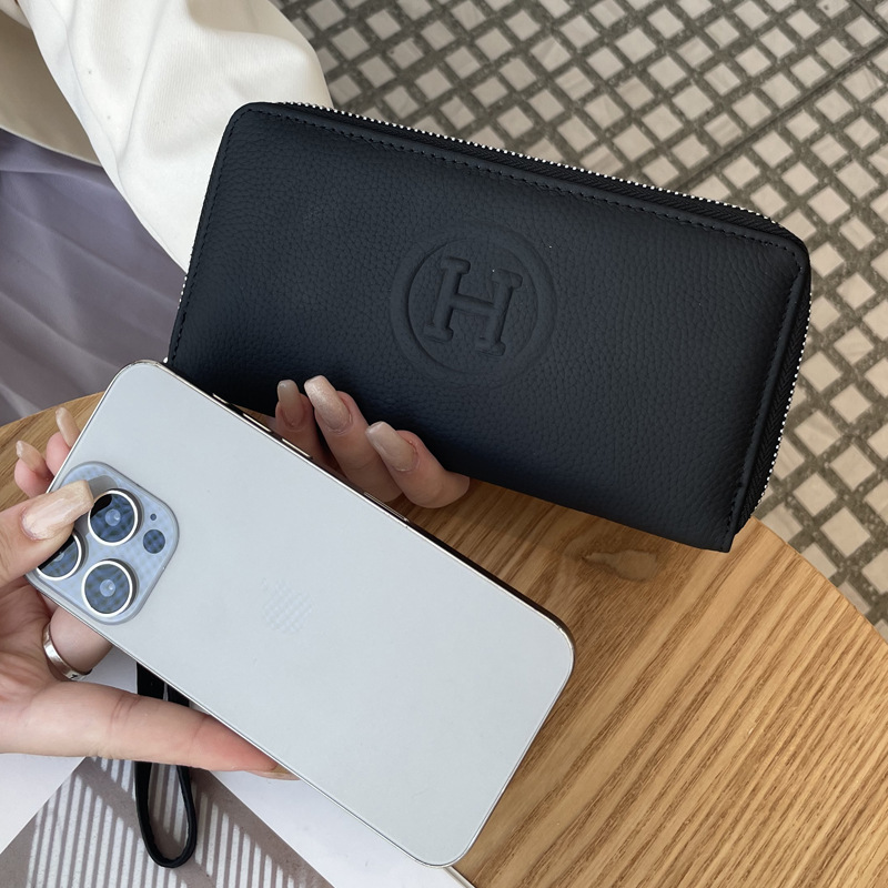 Women's Genuine Leather Wallet 2026 New Arrival Simple Versatile Fashion Long Clutch Purse Top Grain Cowhide High-End