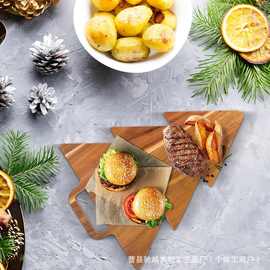 跨境木制圣诞树砧板芝士奶酪板板熟食板家用厨房水果蔬菜板