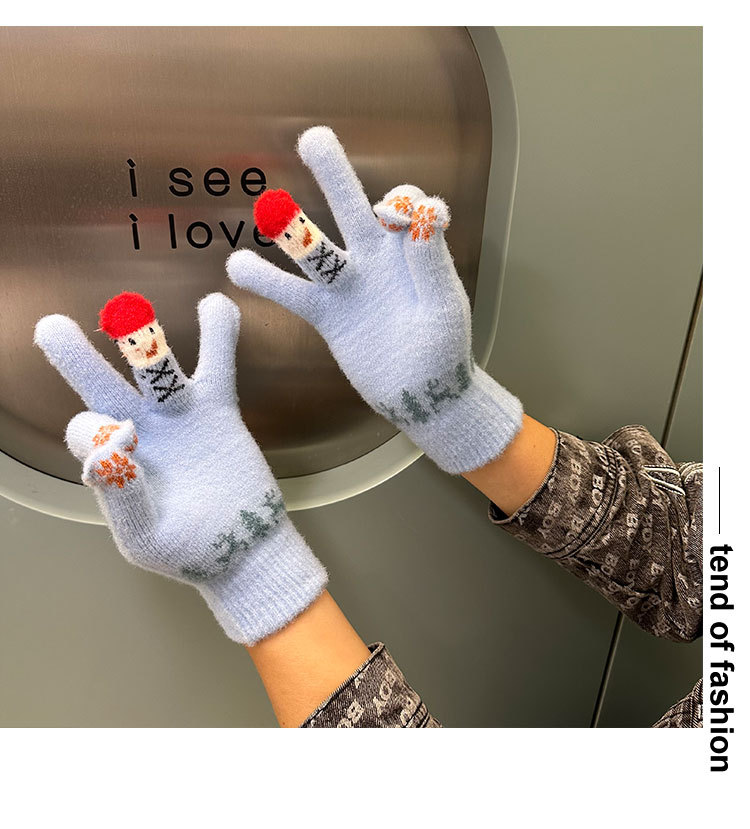 70g Weight Gloves Classification 1 Pair Quantity Women'S Fashion Snowman Gloves