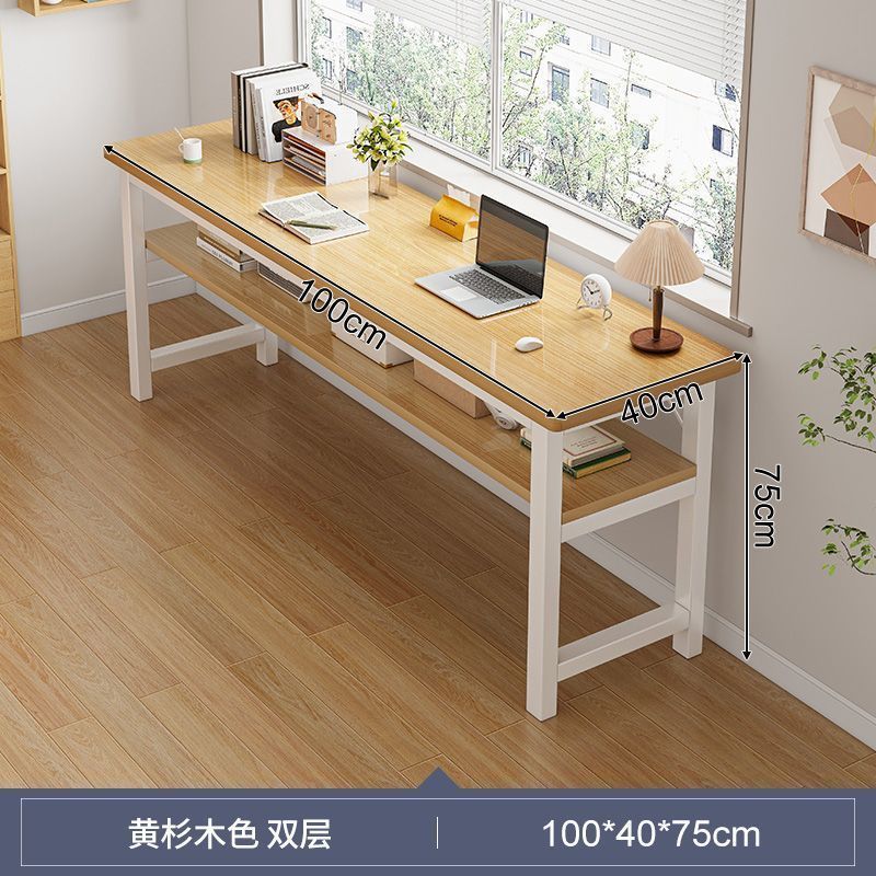 长条桌子简易出租屋用双层靠墙书桌子长方形电脑桌家用客厅双人桌|undefined