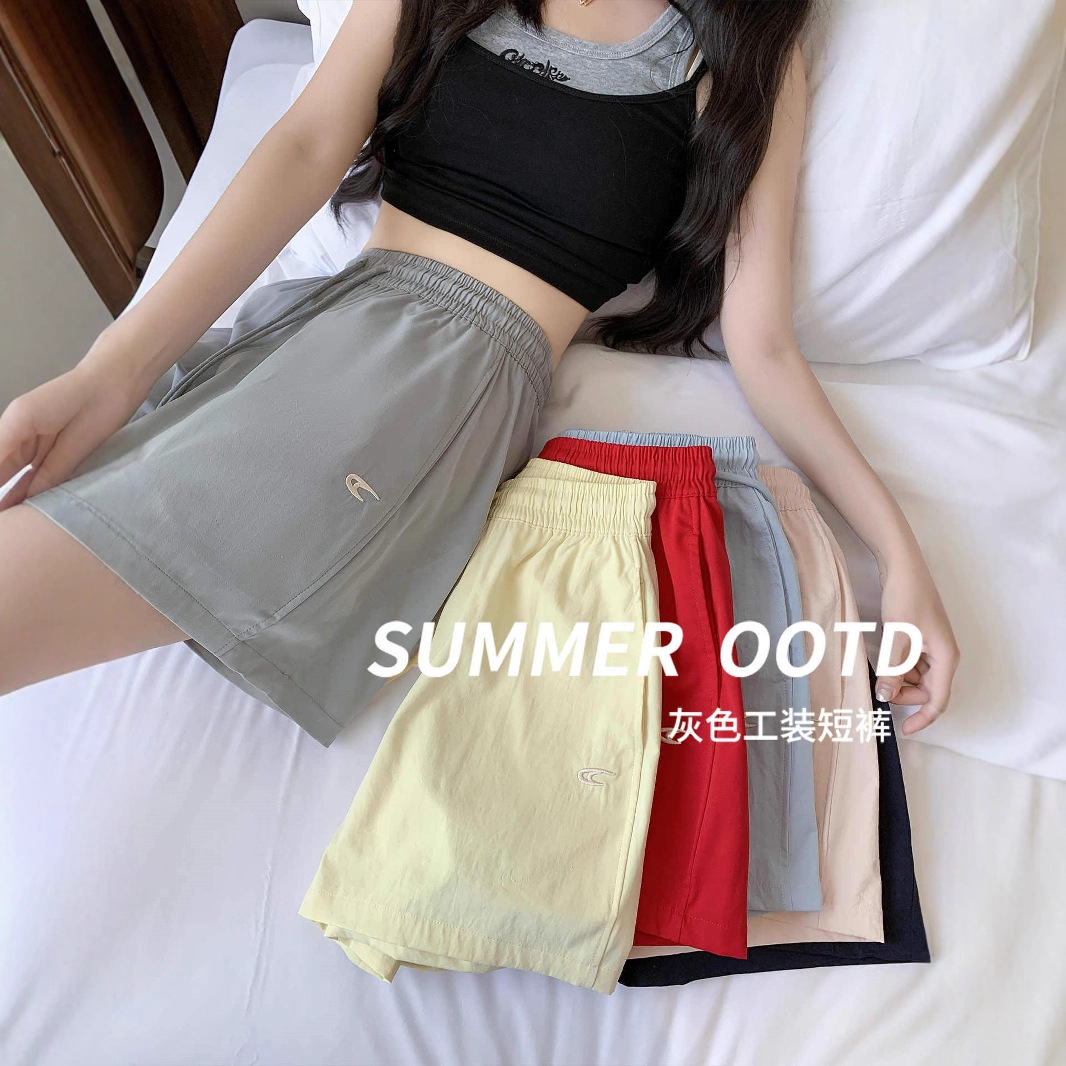 Short tiro alto casual gris