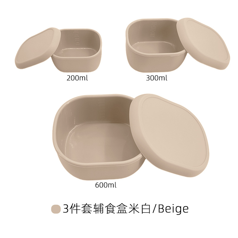 Caja portátil para bebés y niños de silicona, caja de alimentos suplementarios para ensalada, bocadillos sellados con cubierta, caja de preservación de bebés