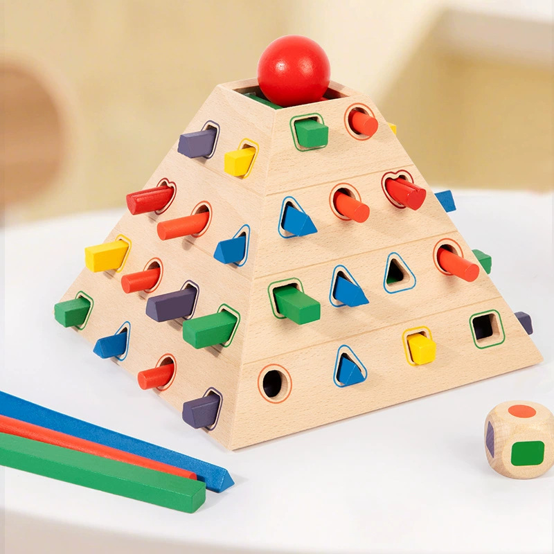 Juguetes educativos Montessori para la primera infancia, juego de tirar de palitos de madera, juego educativo interactivo entre padres e hijos, juguetes para bebés de jardín de infantes