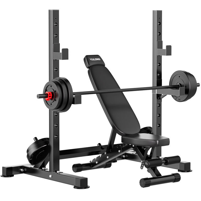 Cama de levantamiento de pesas multifuncional de soporte horizontal doméstico equipo de ejercicios de acomodación de entrenamiento combinado doméstico aparato de soporte de barraca de ejercicios