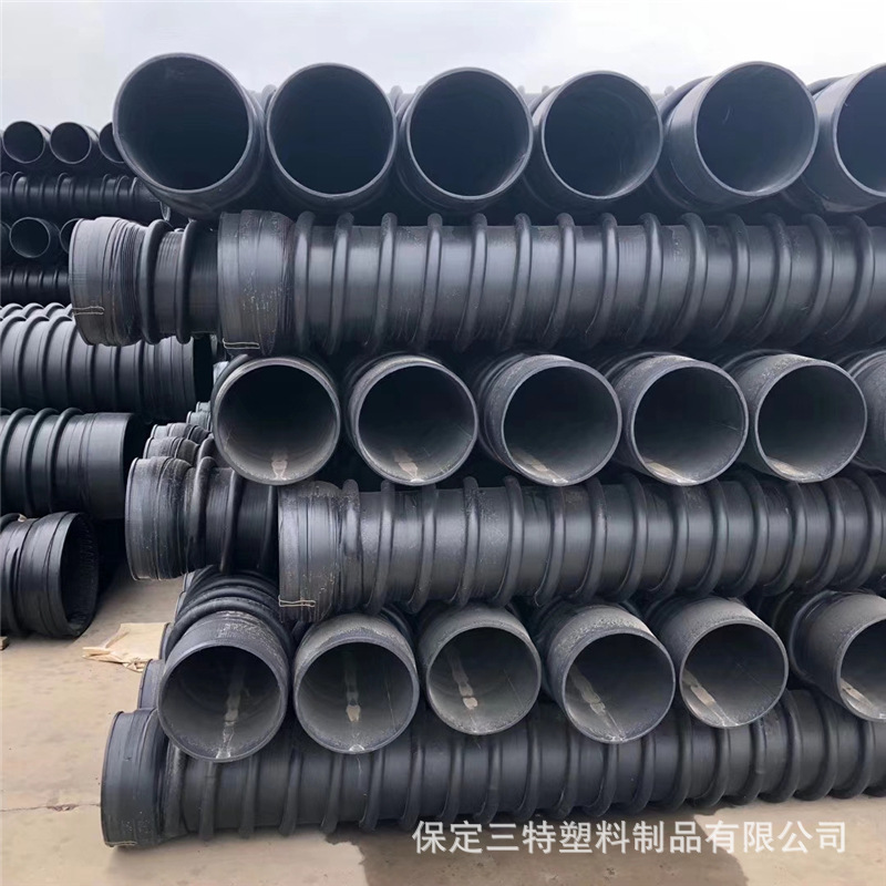 HDPE缠绕增强壁B型克拉管300 400大口径多规格聚乙烯螺旋排污水管