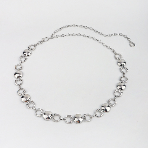 Creative exaggerated waist chain European and American cross-border jewelry hip-hop punk metal chain women's geometric personality retro body chain