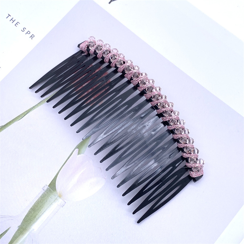 Venta caliente de cristal de bobinado peine de pelo insertar peine dos yuanes tienda de accesorios para el cabello accesorios para la cabeza suministro de dos yuanes boutique