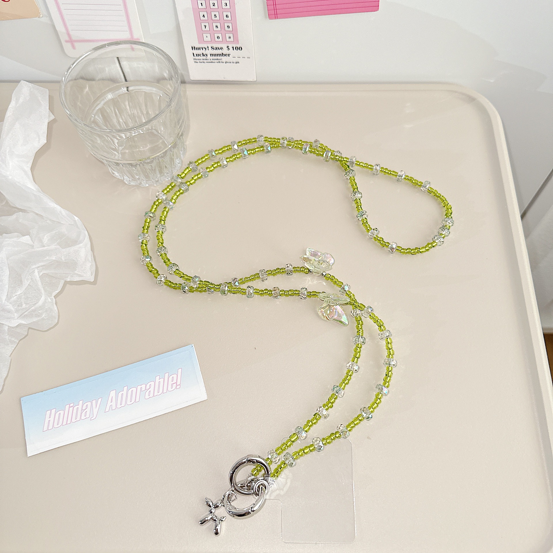 Cute viento dulce caricatura cuentas de teléfono móvil colgante colgante universal bolso de teléfono móvil colgante colgante col