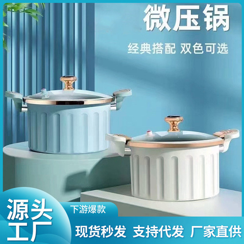 New Roman Holiday Micro-pressure Cooker Enamel Pot Vacuum Non-stick Pot Multi-functional Steamer Micro-pressure Cooker Dual-ear Stew Pot