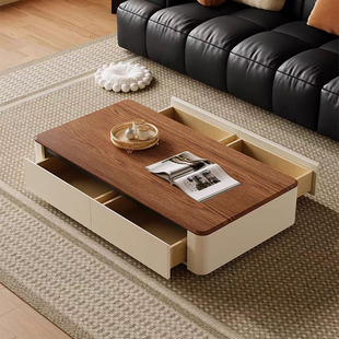 Rock Board Coffee Table TV Cabinet Combination Light Luxury Living Room Home Modern Simple Small Apartment Storage Floor Cabinet Integrated Bucket Cabinet