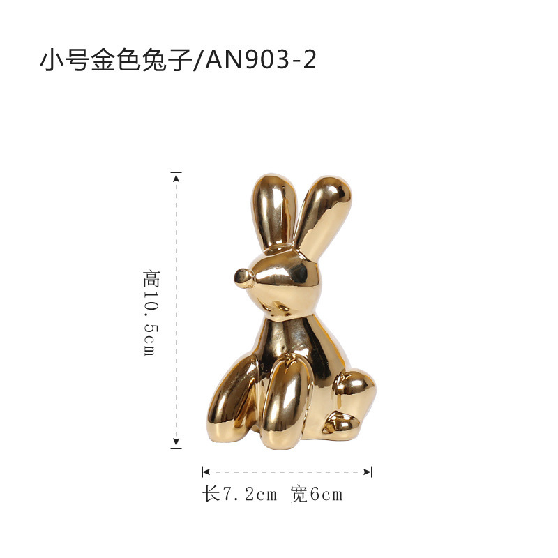Cerámica moderna globo de oro conejo decoración de mesa decoración de la sala de estar moderna y simple