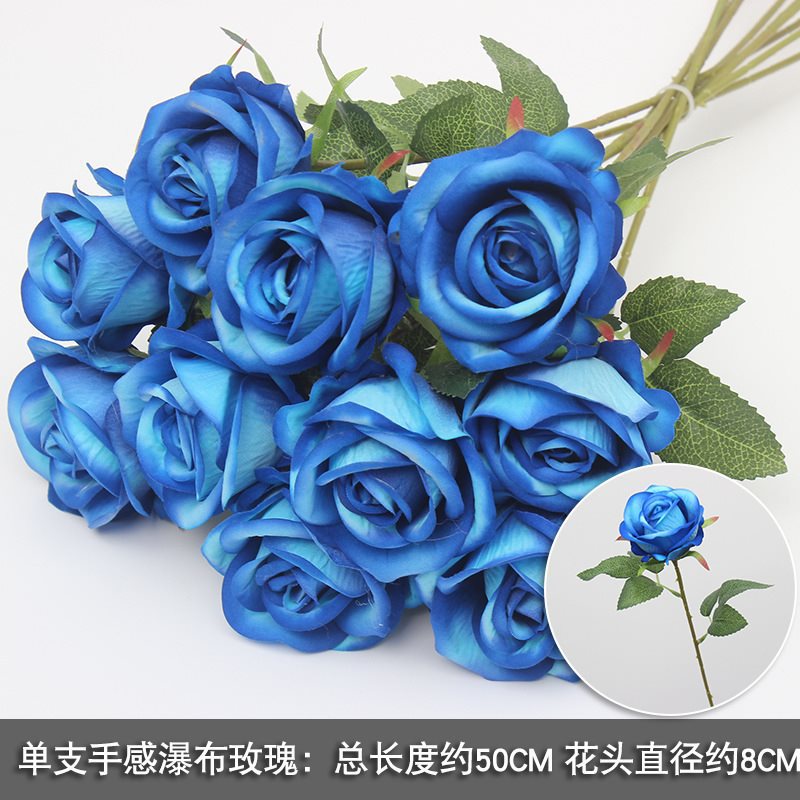 Topa de veludo rosa cascada flor falsa diseño de fondo pared red perforación roja decoración de rosa pared de cártamo del centro comercial