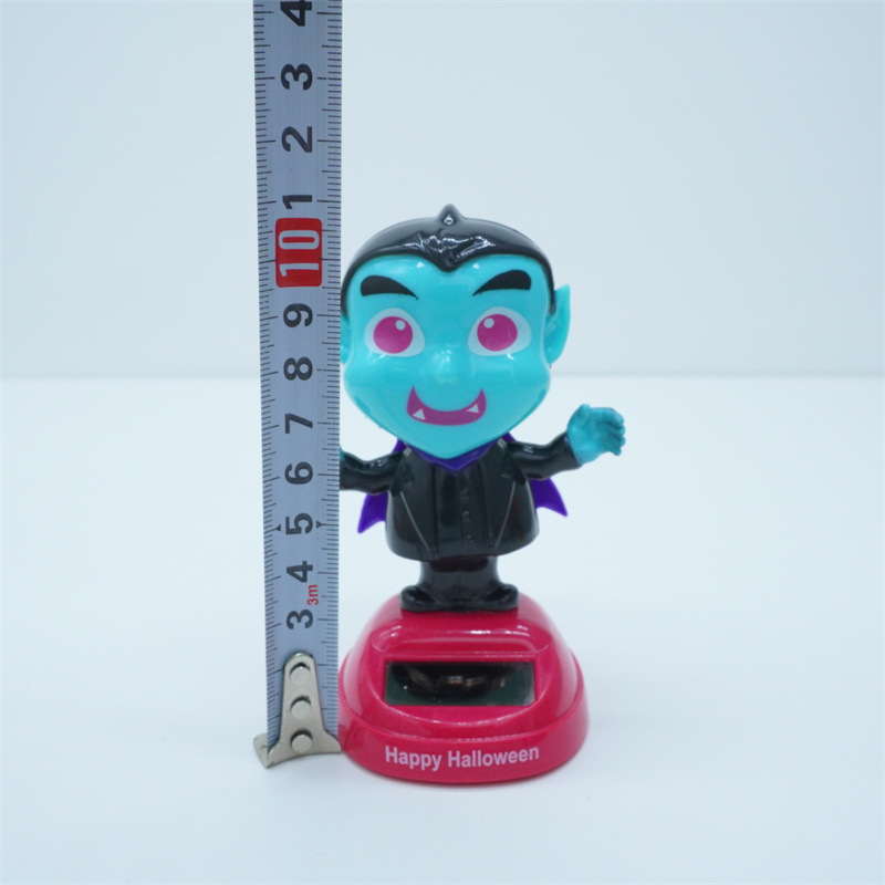 Decoración de muñecas de automóviles de energía solar de Halloween fiesta de fantasmas agitando animales interiores y exteriores decoración de fiesta de patio Día de los muertos