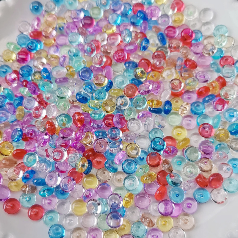 Plastic Non-porous Flat Bead Slime Small Flat Bead DIY Jewelry Accessories Slime Filling Fish Tank Decoration Material