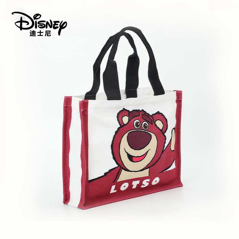 New Disney Cartoon Handbag Bag Women Strawberry Bear Mickey Large Capacity Shopping Bag Shoulder Bag