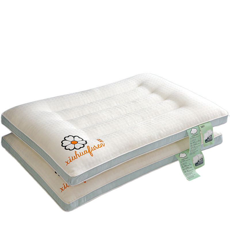 Almohada ultrafina baja y media para parejas en el hogar, protección de la columna cervical, almohada para dormir, un par de dormitorios de estudiantes, una sola cabeza entera