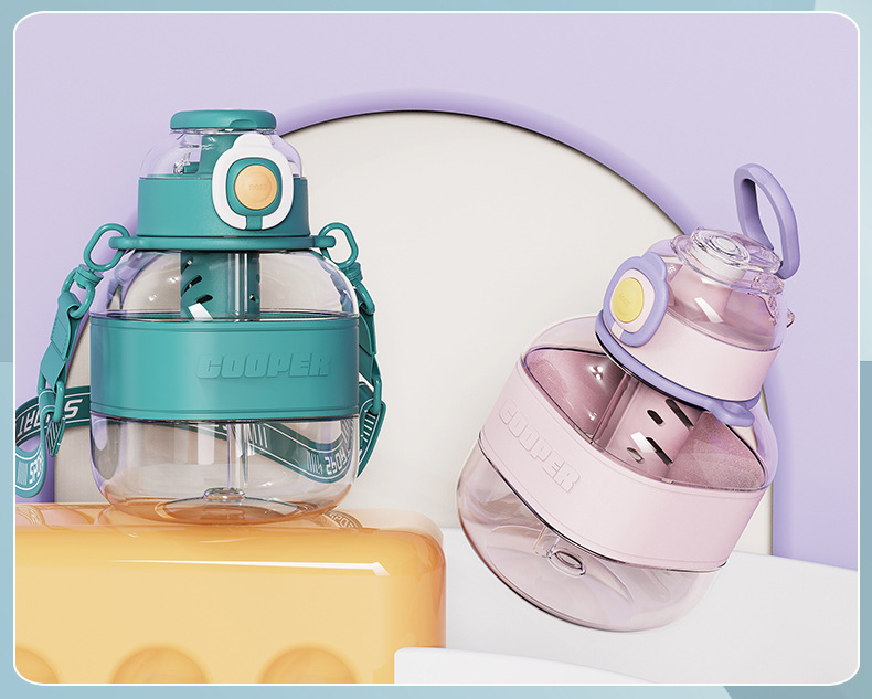 Creative and simple square water cup, summer large-capacity straw cup, high appearance level for girls, portable large-belted cup with tea strout pic 34