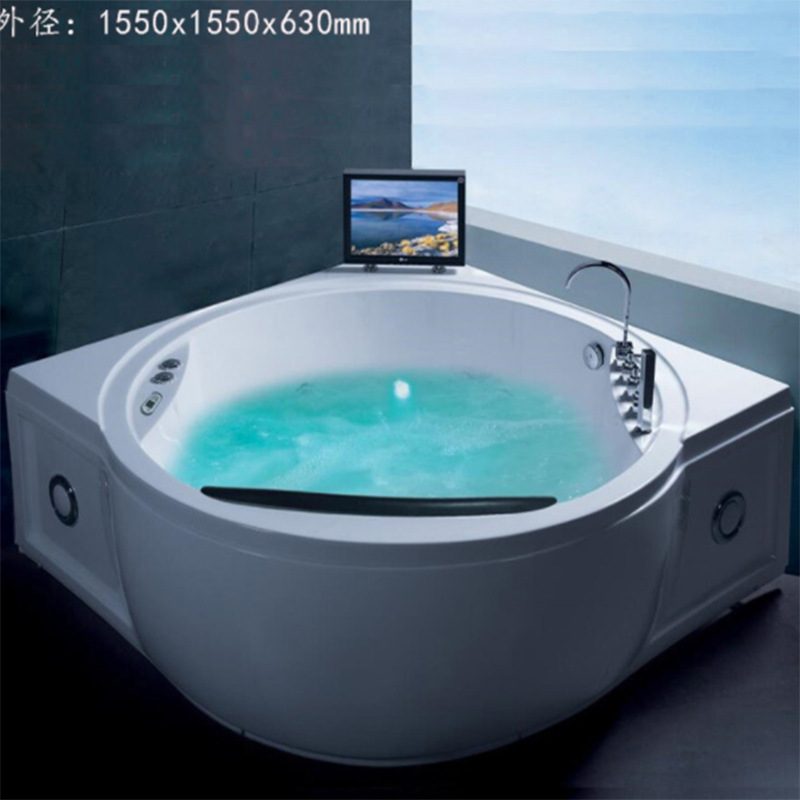 Foshan fábrica doble bañera acrílico 1,55 surf masaje burbuja baño color luz temperatura constante pareja bañera grande