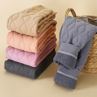 School Uniform Artifact Warm Pants Children's Cotton Pants for Boys and Girls Super Thick Fleece-Lined Thickened Loose Inner Cotton Pants for Winter