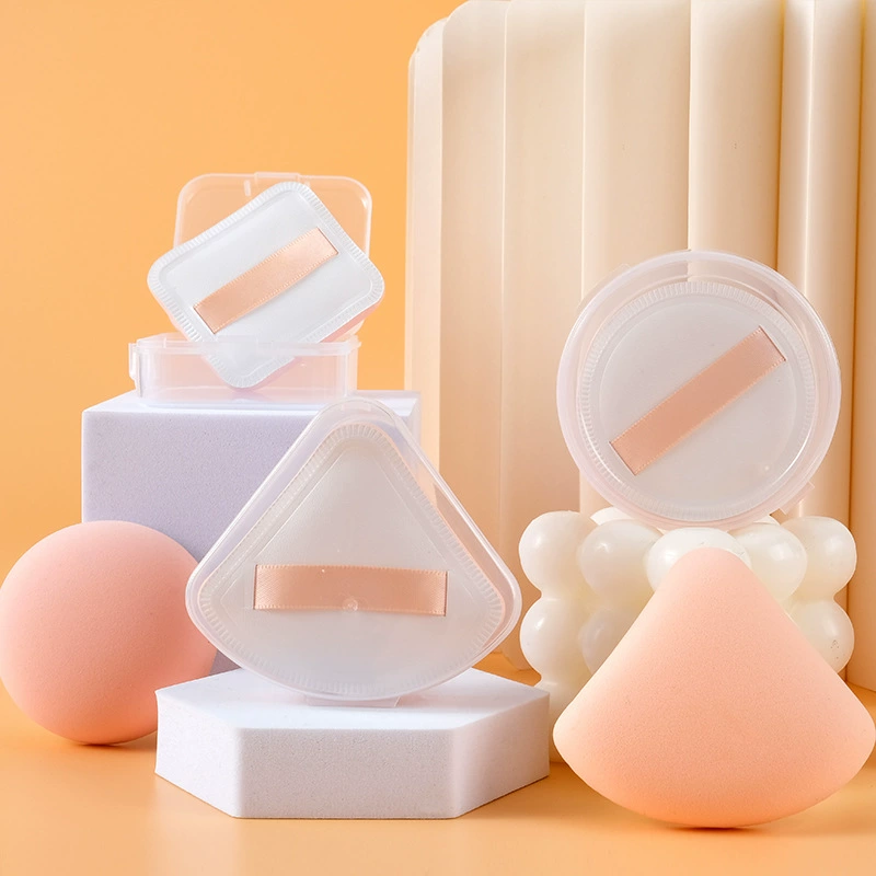 Makeup Sponge Set, cotton foundation & powder applicators — triangular, square, round lightweight kit