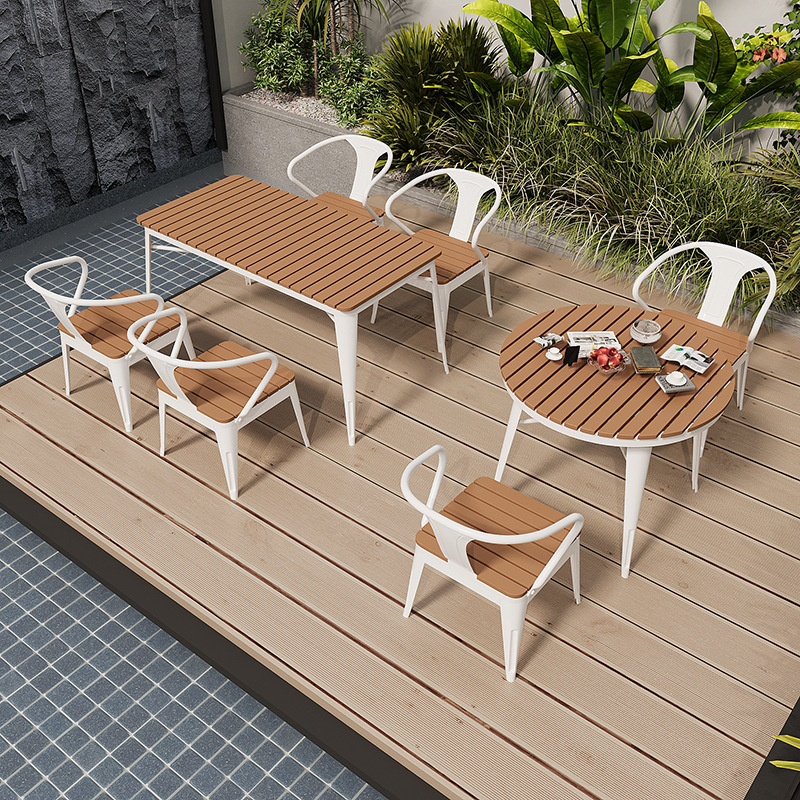 Homestay Balcony Leisure Table and Chair Combination Courtyard Garden Outdoor Dining Table Outdoor Waterproof Sun-proof Table and Chair Set