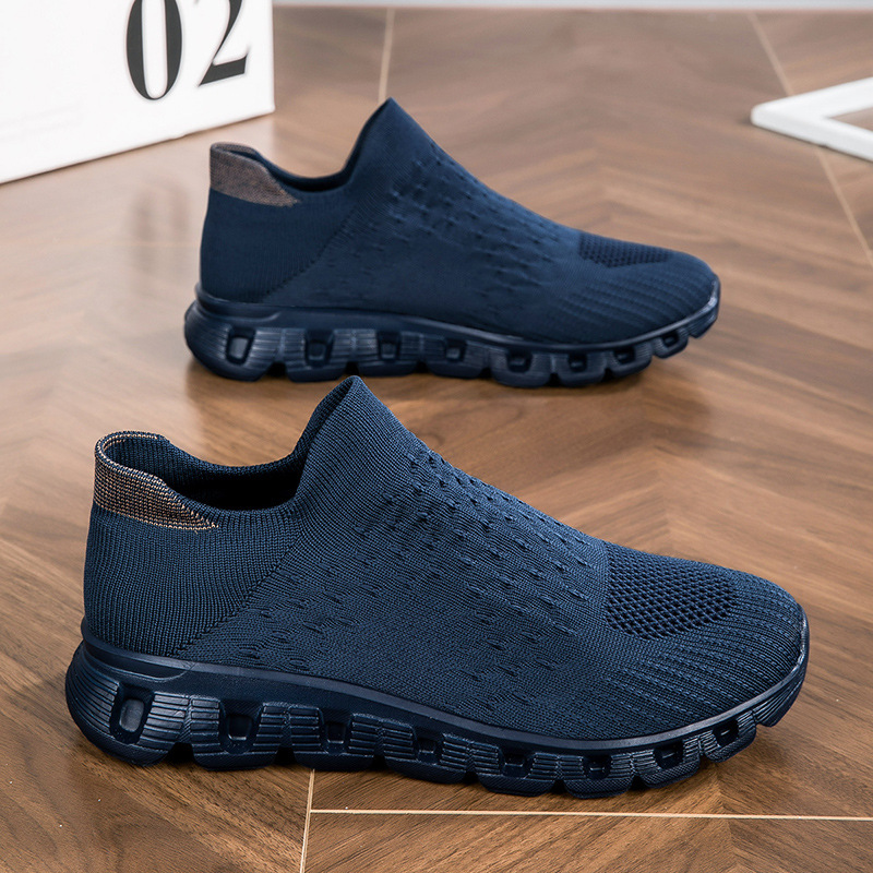 Primavera nuevos zapatos de calcetines de tejido volador para hombres y mujeres, zapatos deportivos de mujer elásticos ligeros y suaves, zapatos de pareja grandes para hombres