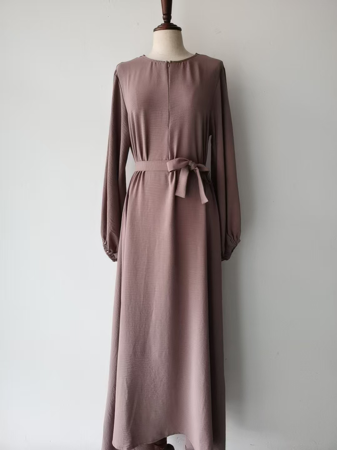 Women's Casual Dress With Cuffed Sleeves, Solid Color, Simple Elegant Daily Wear Tunic_ecoleips.com