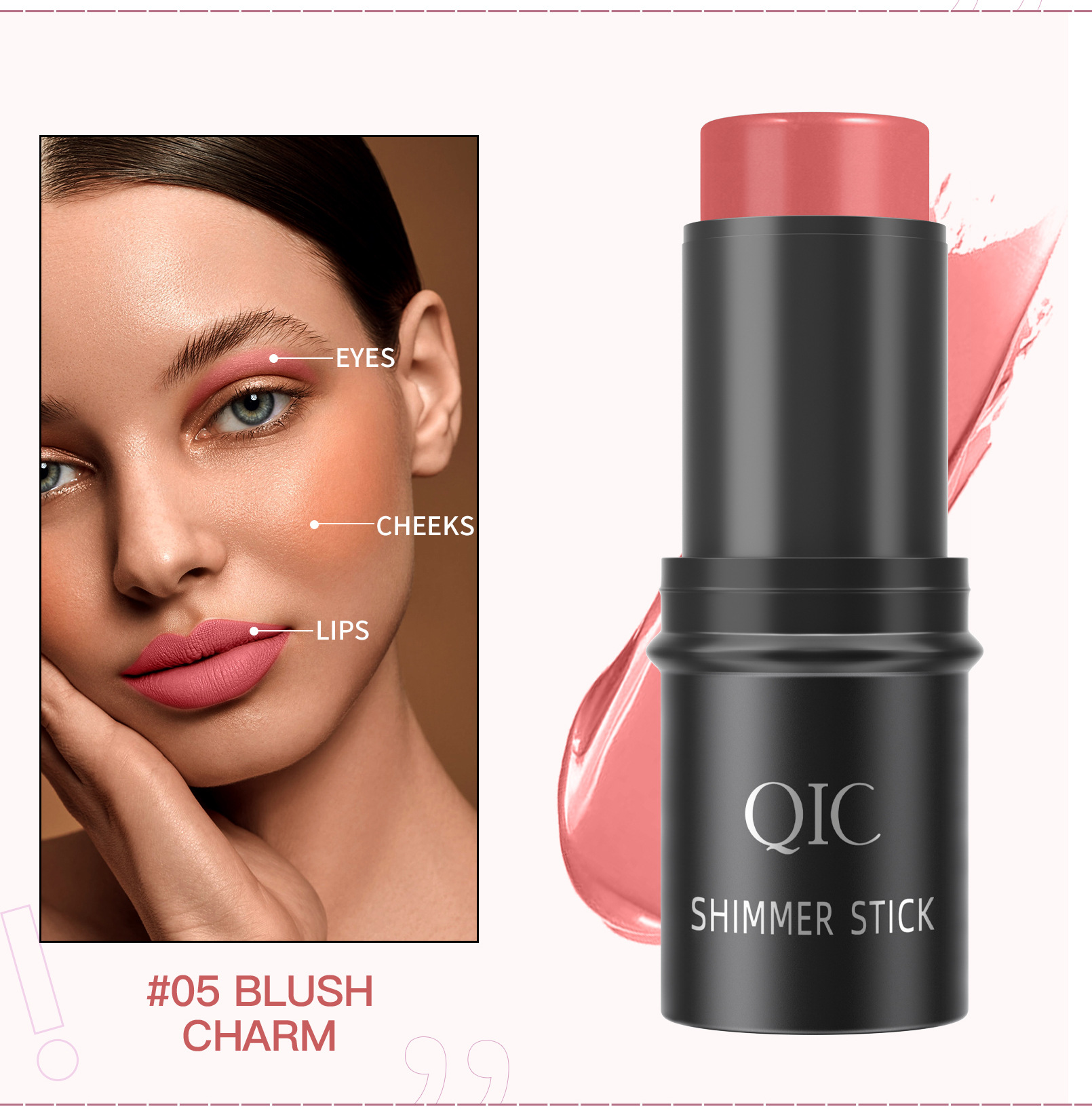 QIC Qini Color Highlighter Contouring BrighTening Shadow Stick Three-dimensional Facial Foundation Cream Bed Pencil Blush Stick Makeup undefined