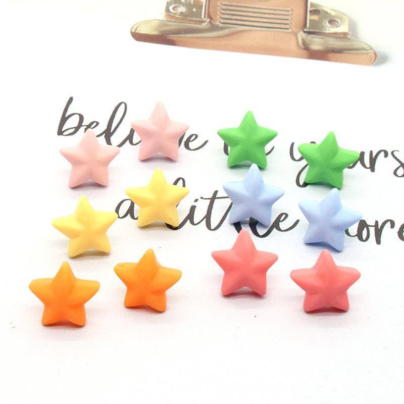 Korean cute resin fruit color star earrings threedimensional fivepointed star earringspicture1