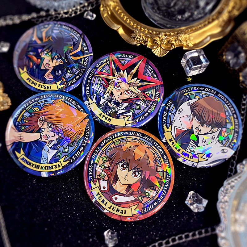Game King Tongren peripheral Wu Teng game Haima people tinplate Sun Valley bottom laser broken glass badge bar Game King Tongren peripheral Wu Teng game Haima people tinplate Sun Valley bottom laser broken glass badge bar