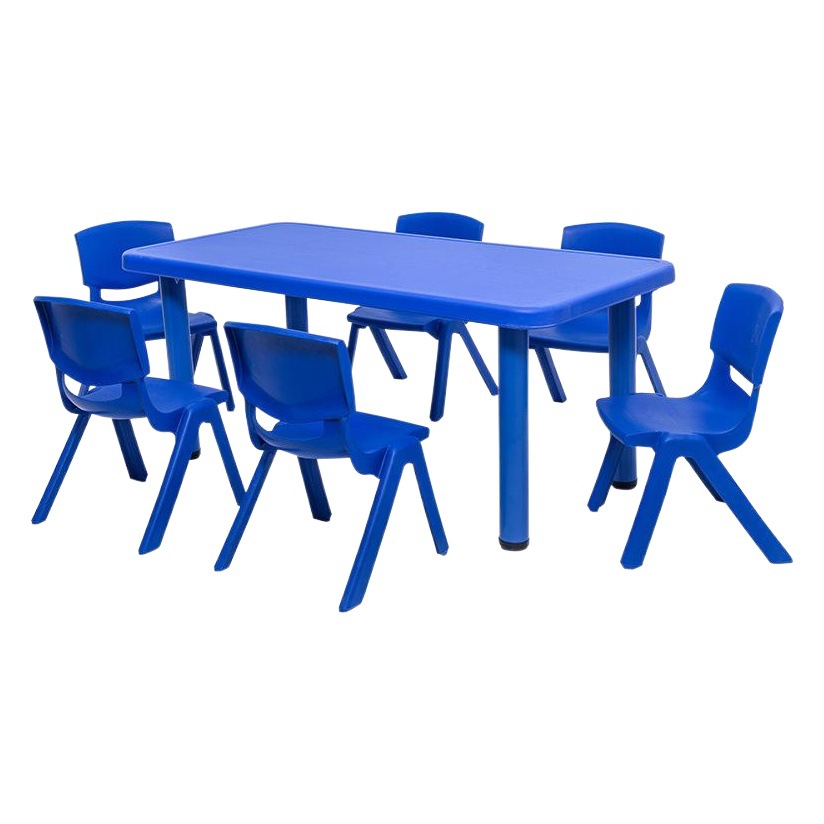 Kindergarten Table and Chair Children's Table Set Baby Toy Table Household Plastic Table Study Table Rectangular Small Chair