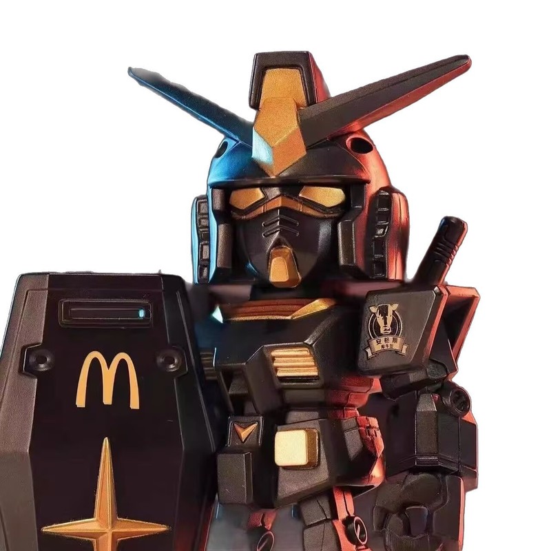マクドナルド共同ブランドブラックゴールドガンダム共同ブランドアンガスフィギュアオリジナルメカおもちゃ子供モデル人気の装飾品|undefined
