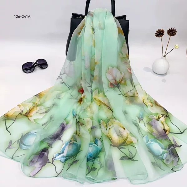 New Yourou Yarn Thin Printed Scarf All-match Sunscreen Beach Towel Shawl Elegant Elegant Scarf Wholesale