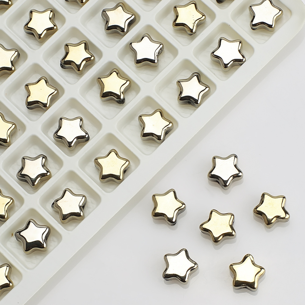 100 PCS/Package Diameter 8mm Hole 1~1.9mm Glass Star Beads display picture 14