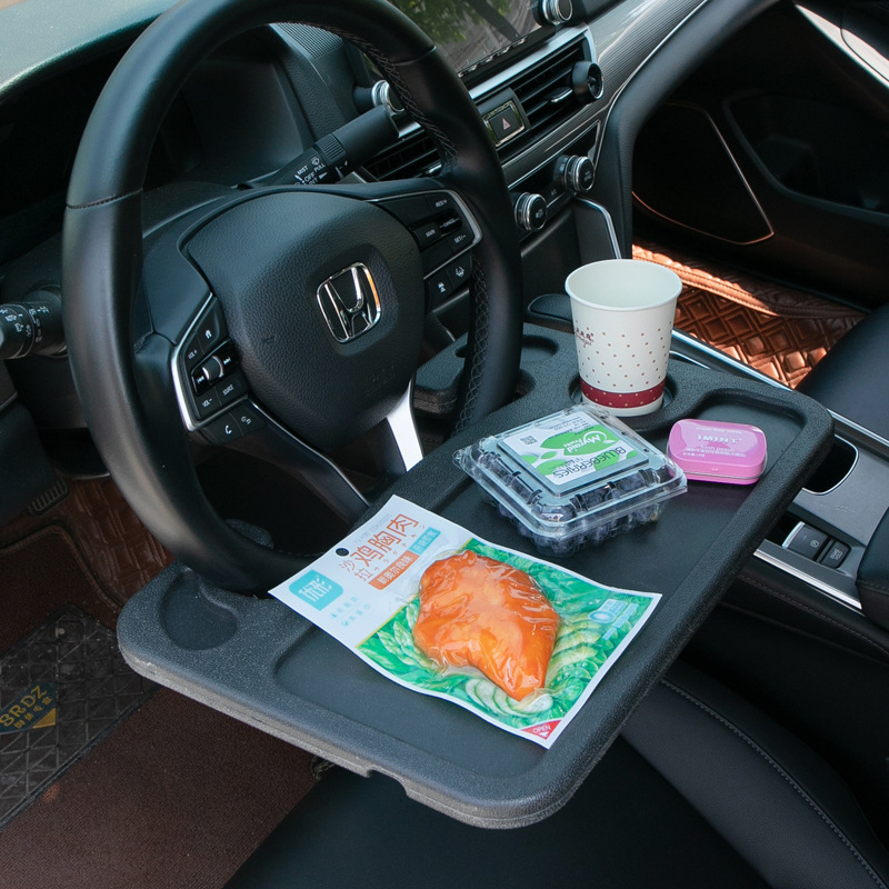 Multifunctional Car Dining Tray Steering Wheel Laptop Holder Car Dining Tray Storage Rack Car Computer Desk Tray