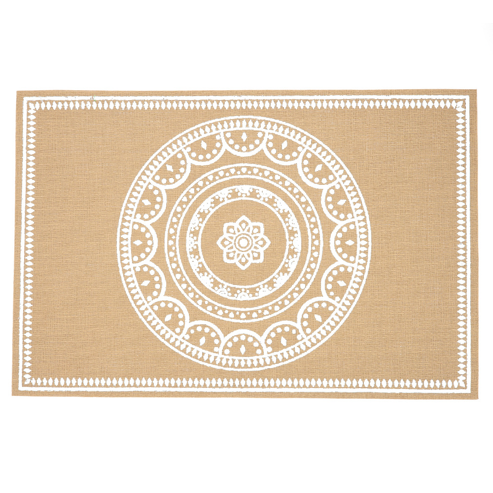 Nuevo Lino placemat PVC Montaña Rusa serigrafía Totem flor antideslizante Placa de aislamiento estera cafetería hogar estera decorativa