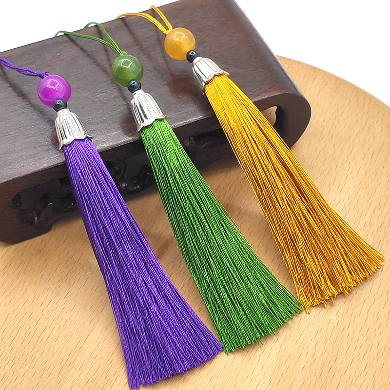 8cm tassel Hanfu retro pendant cloisonne anti-wrinkle small tassel hanging spike jewelry hairpin fan drop spike wholesale