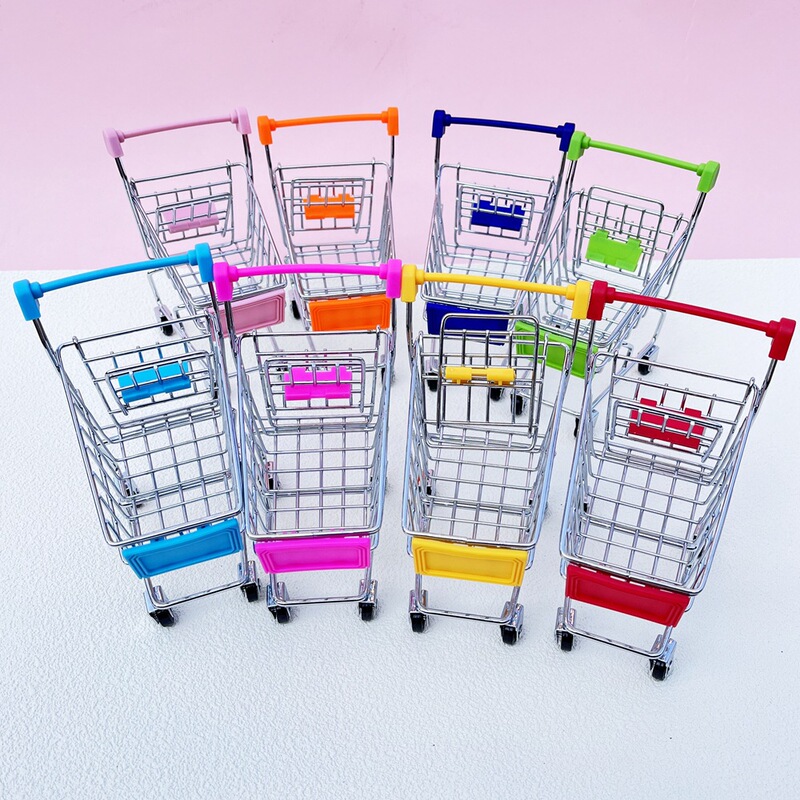 Mini Shopping Cart Kidsren's Trolley Toy Play House Artificial Supermarket Shopping Cart Creative Storage Cart Small Batch