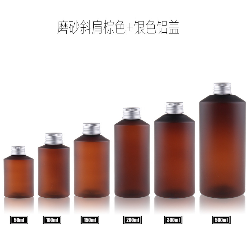 メーカー直供50ml-500mlの緑色の茶色のつや消しの肩のpetの純露の瓶の現物|undefined