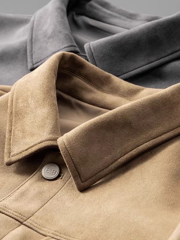 Japanese style retro lapel jacket men's 2023 autumn new high-grade suede casual all-matching coat top